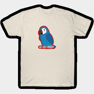 Cute Parrot - Blue & White T-Shirt